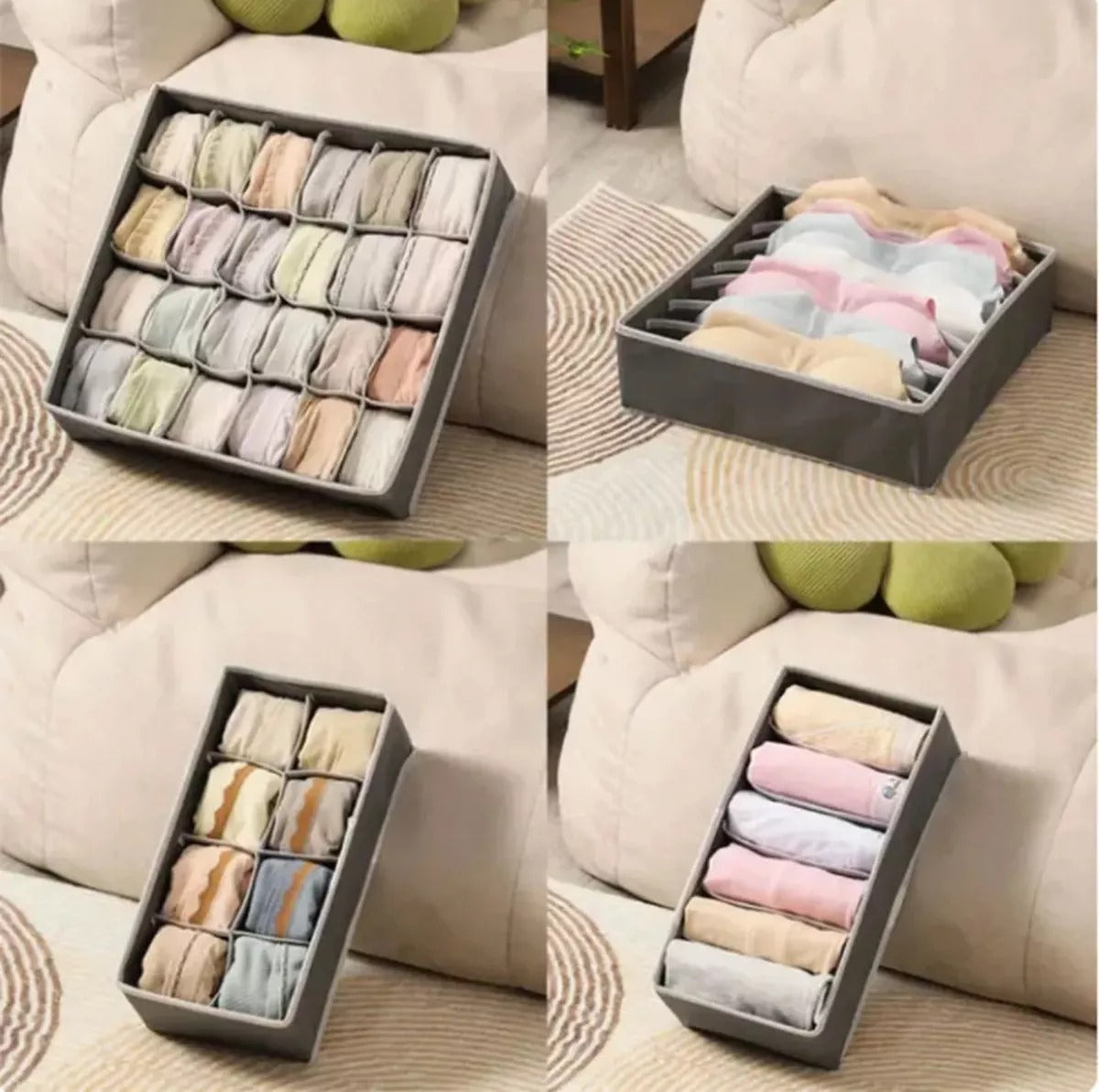 Organizador Ropa Interior Medias Plegable Set X 4 Pzas Cajon