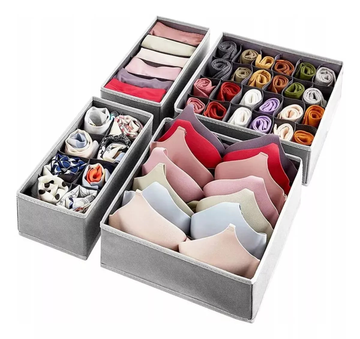 Organizador Ropa Interior Medias Plegable Set X 4 Pzas Cajon