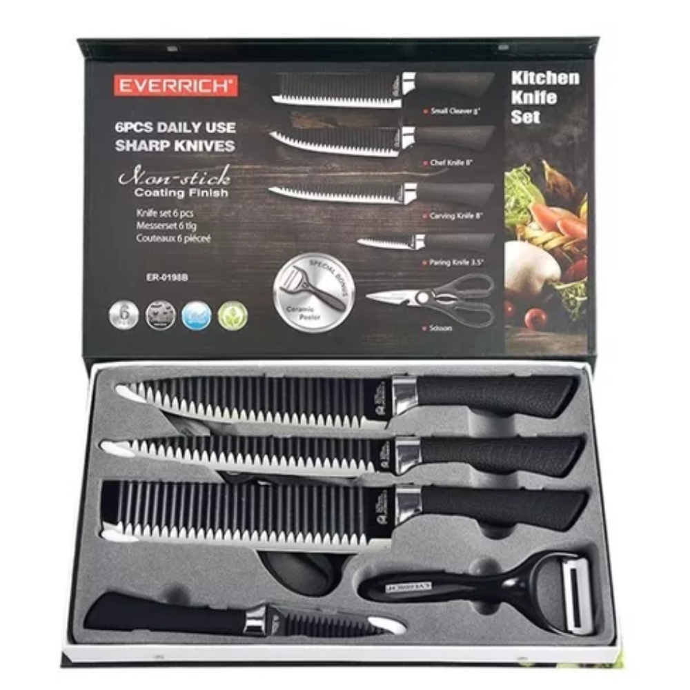 Juego Set De Cuchillos Elegante Para Cocina Chef 6 Piezas