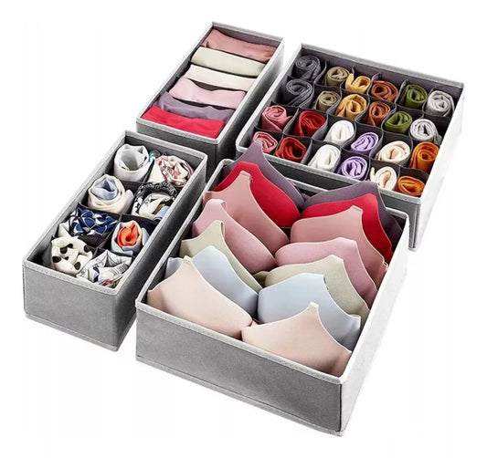 Organizador Ropa Interior Medias Plegable Set X 4 Pzas Cajon